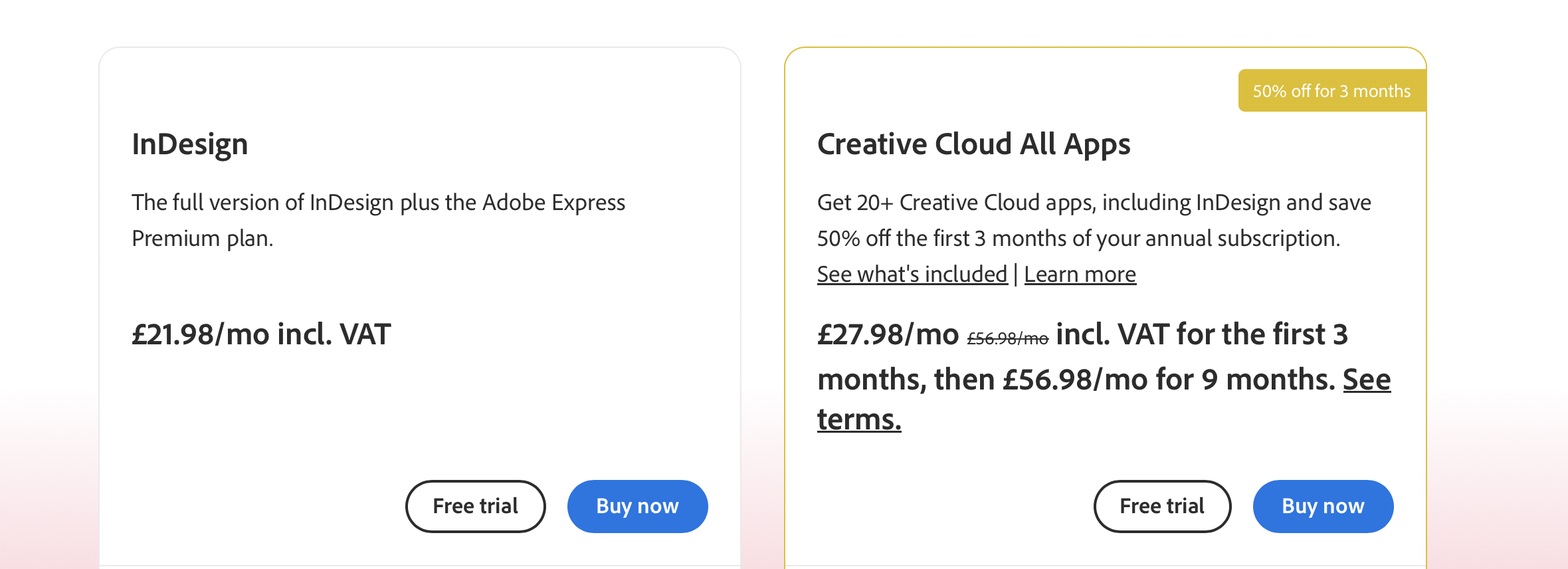 Adobe InDesign Adobe InDesign Pricing