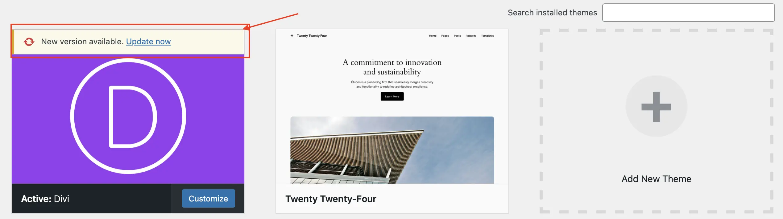 Change WordPress Theme via cPanel: Outdated Theme
