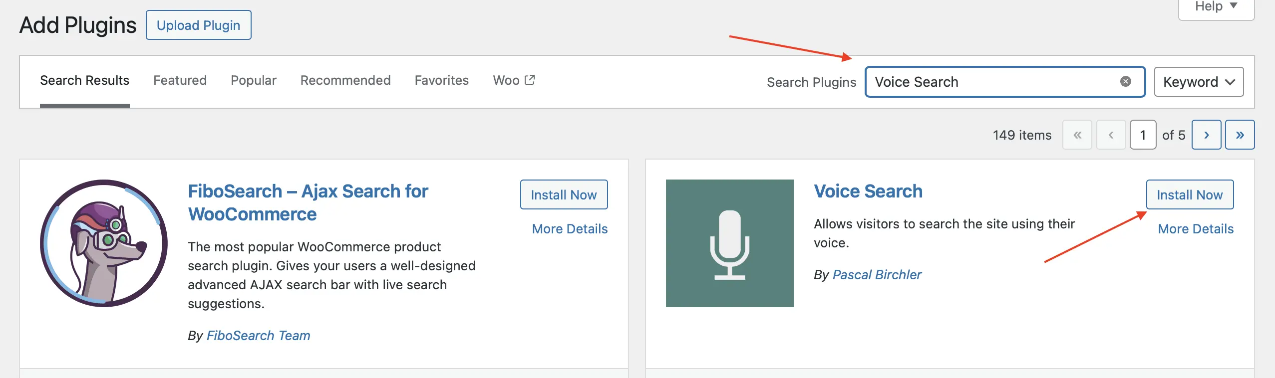 Voice Search Plugin