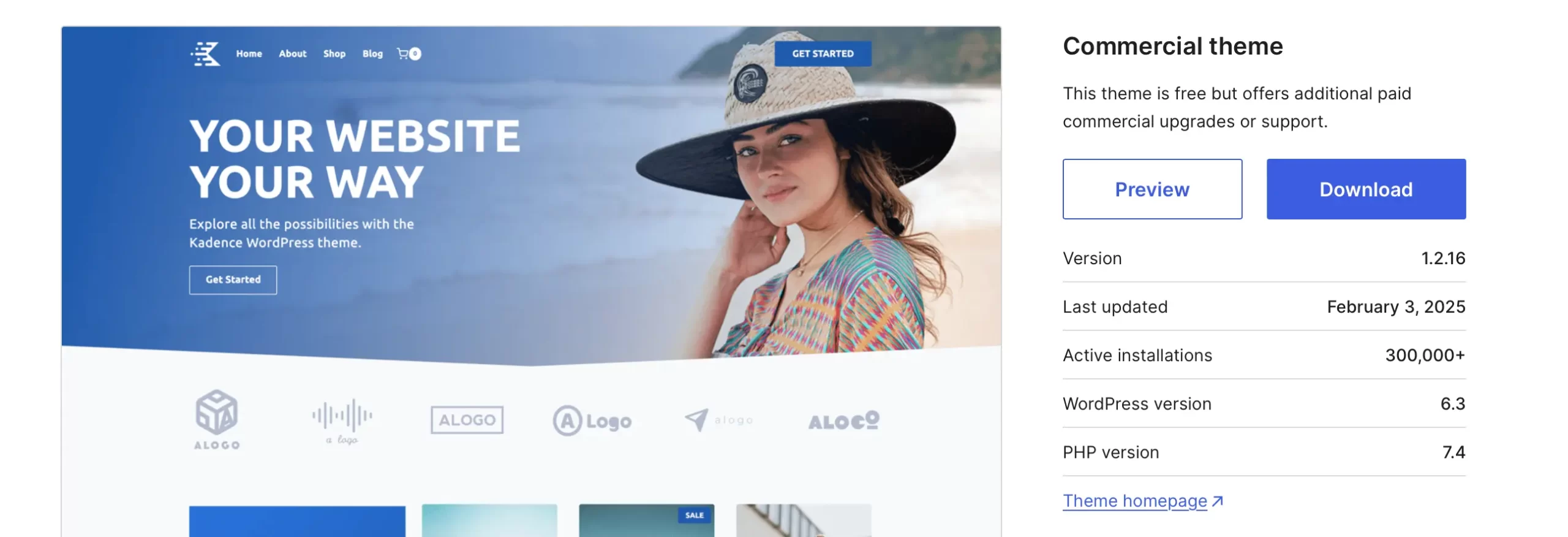 Best Free WordPress Themes: Kadence Theme