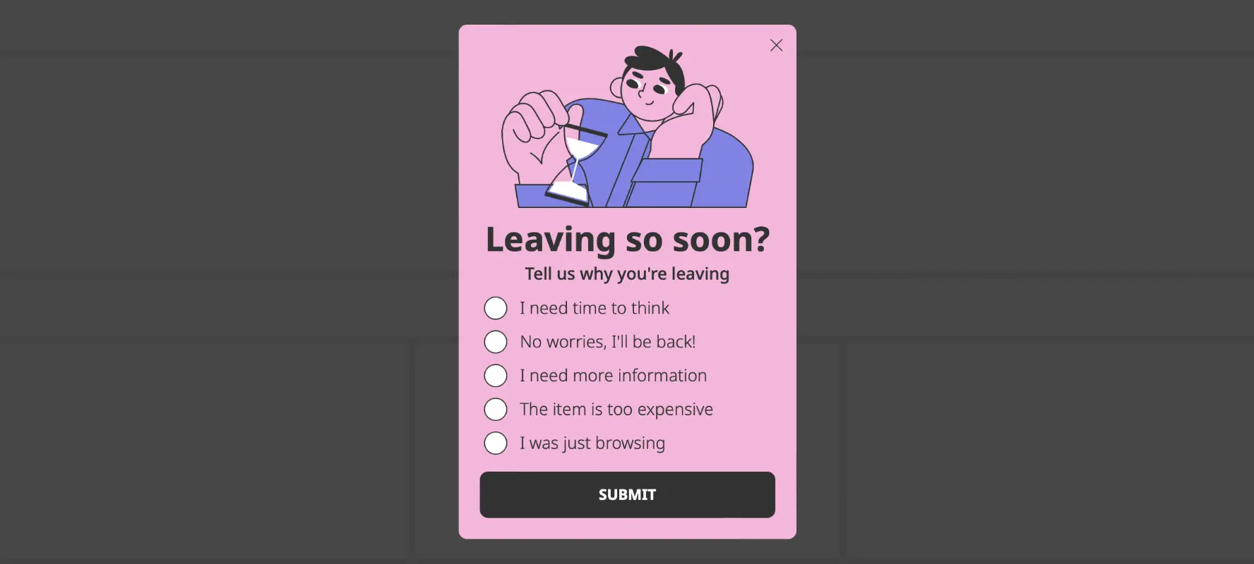 Claspo exit-intent popup template