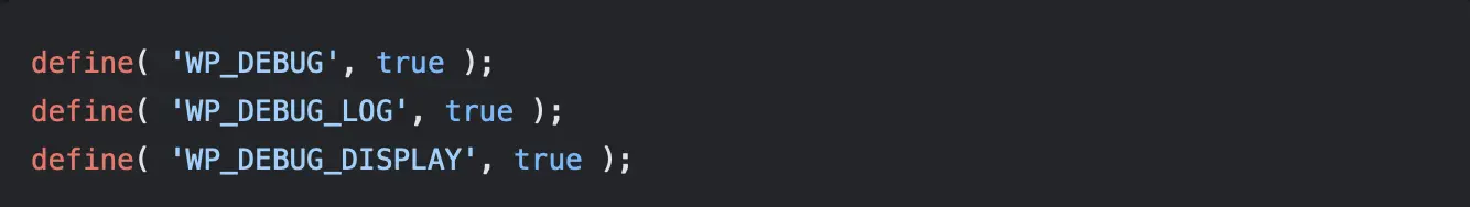 Enable WordPress debugging to display error messages
