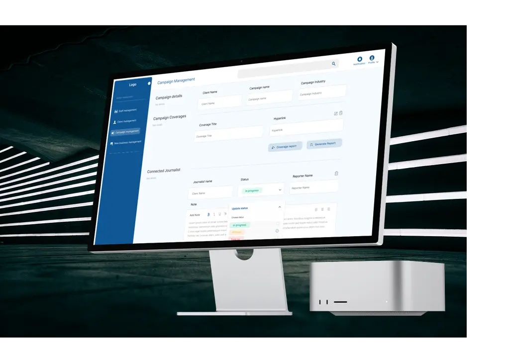 Dashboard UXUI staff page