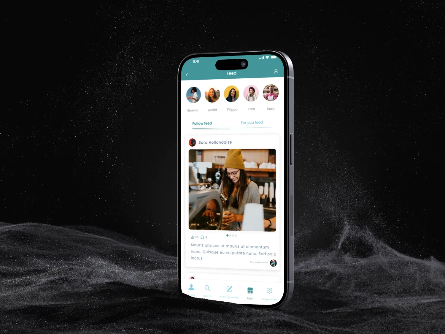 Social media app UXUI