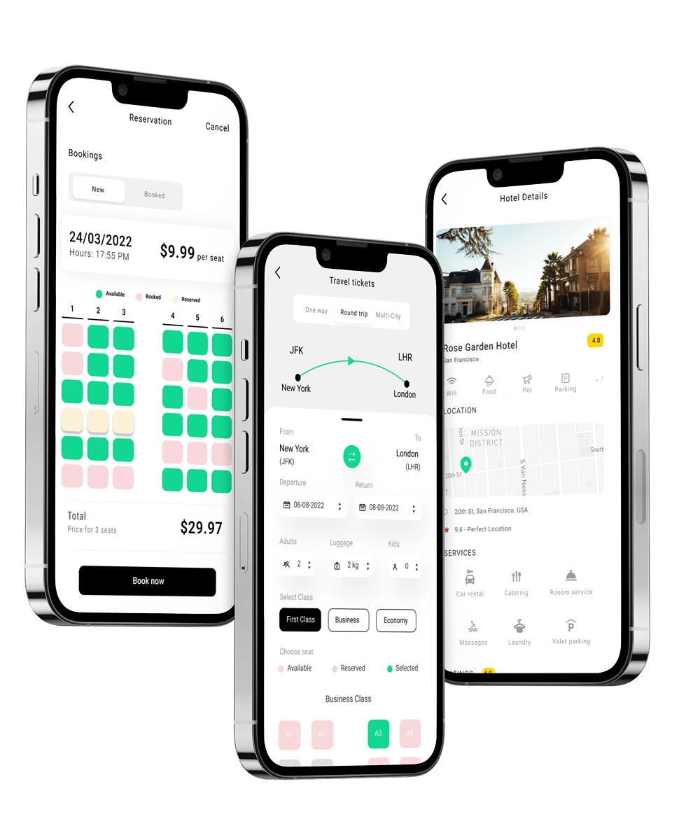 Airline tieckt and hotel reservation mobile app screen design Airline tieckt and hotel reservation mobile app screen design