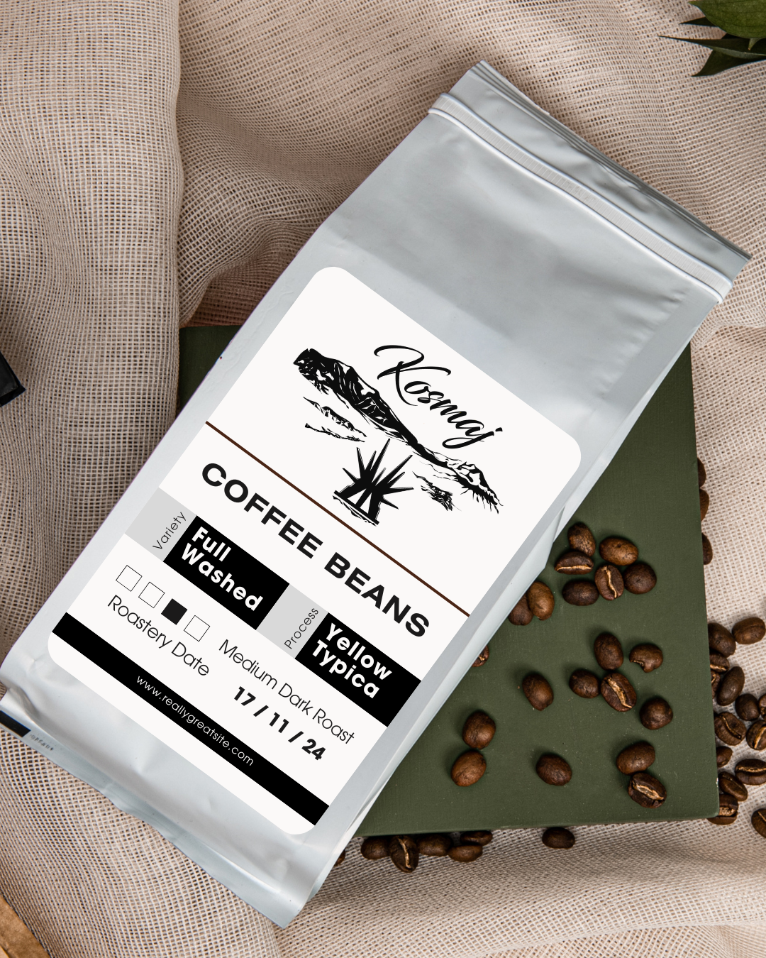 Black and White Minimalist Packaging Coffee Illustration