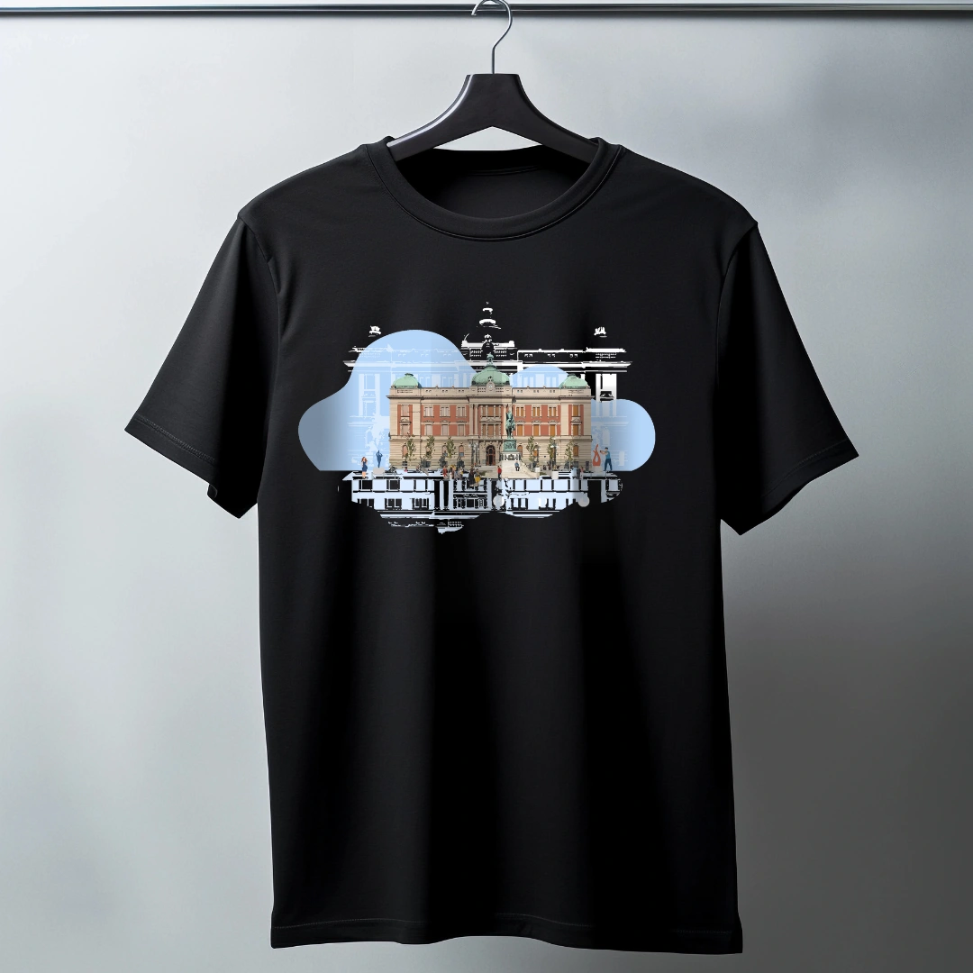 Black and White Minimalist T-Shirt Illustration Black and White Minimalist T-Shirt Illustration