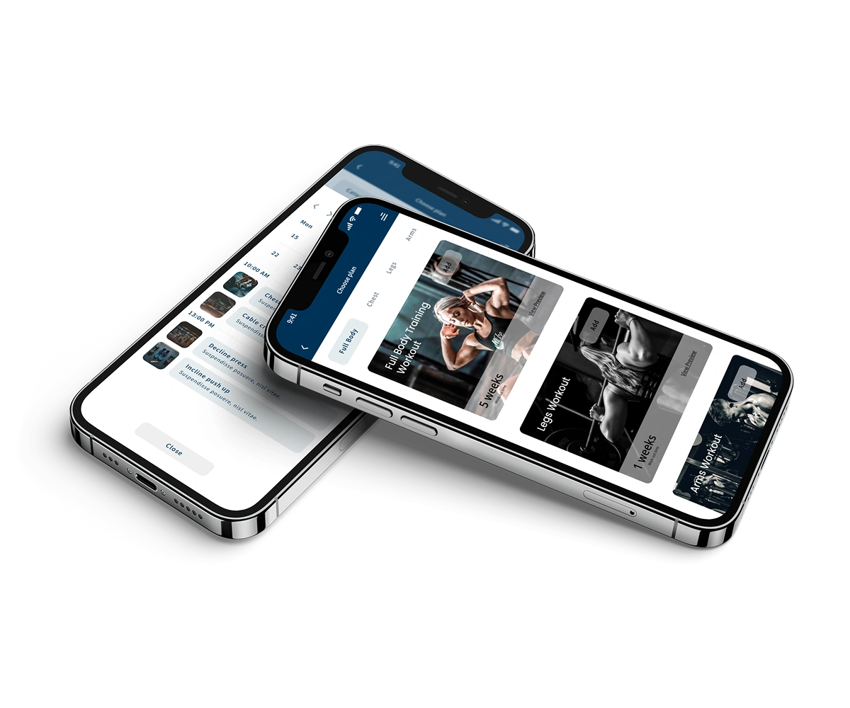 Fitness and workout mobile app screen design Fitness and workout mobile app screen design