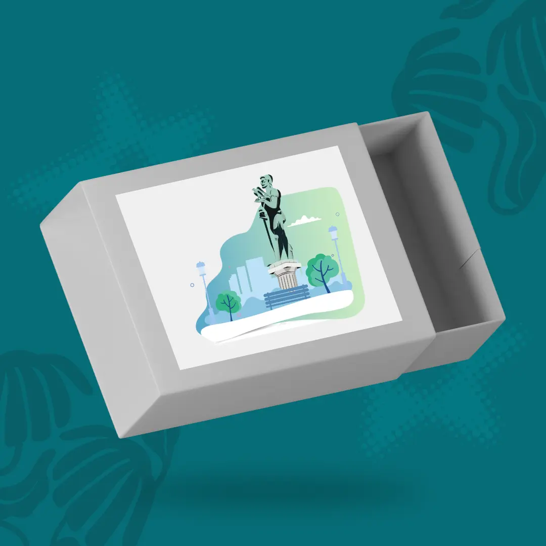 Green Illustrated Mock Up Box Product Illustration Green Illustrated Mock Up Box Product Illustration