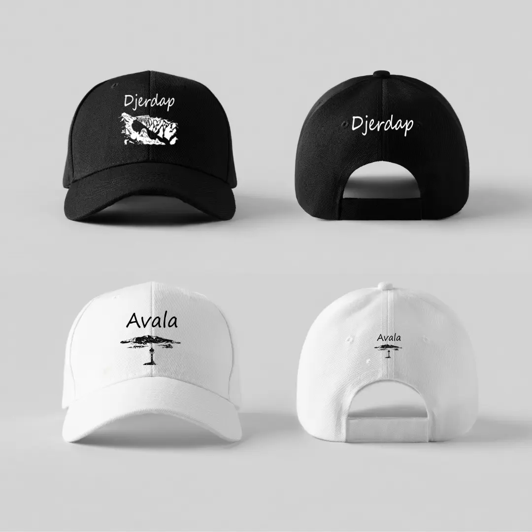 White And Black Minimalist Cap Baseball Illustration