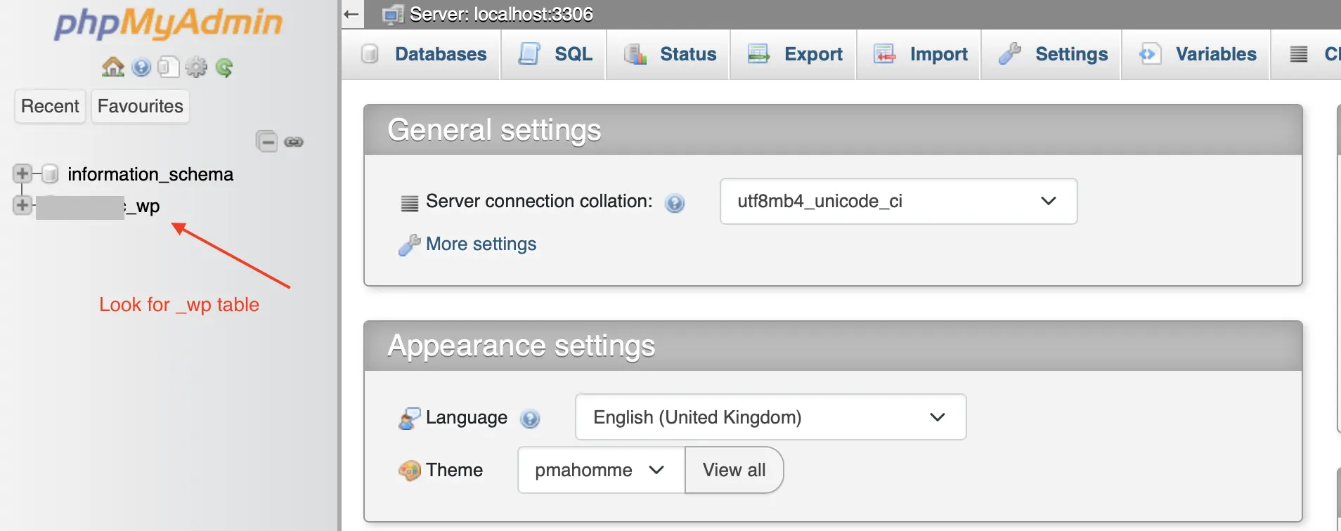 phpmyadmin - wp_table