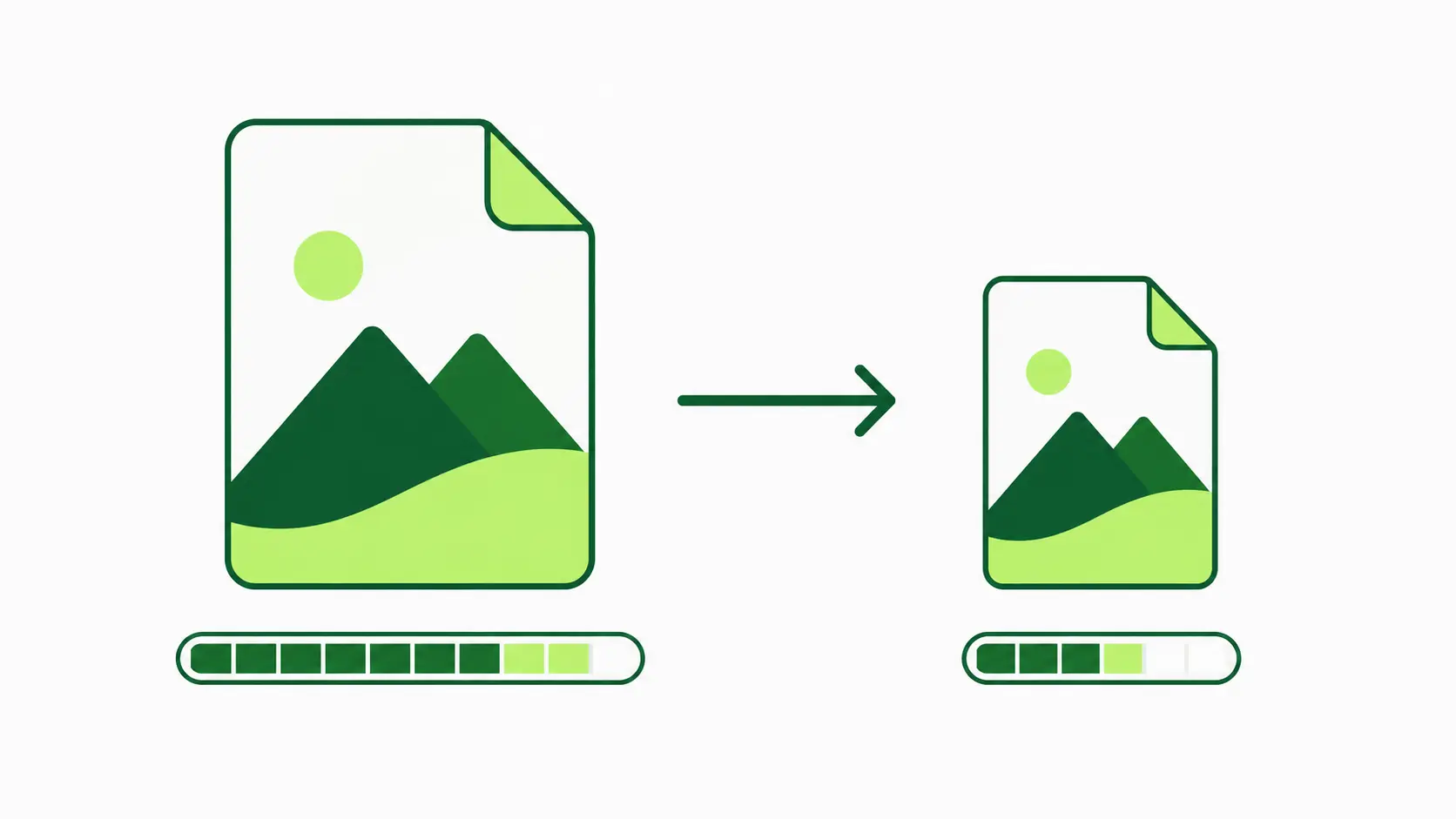 Before and after comparison of an optimized WordPress image showing reduced file size